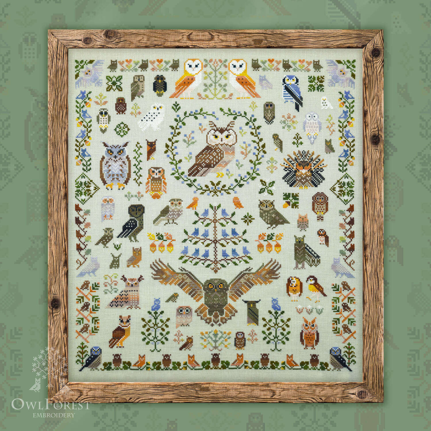 Photo of 100 Owls cross stitch pattern