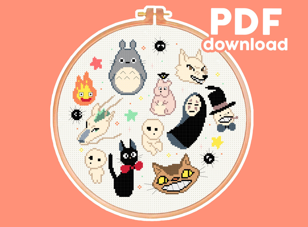 Photo of Ghibli Medley cross stitch pattern