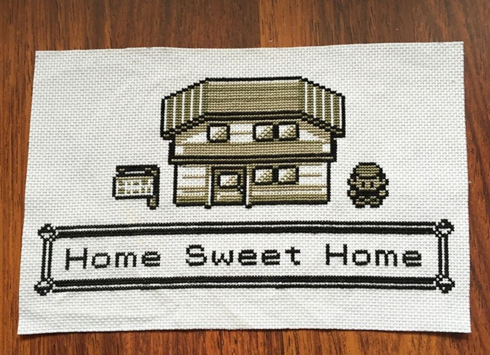 Photo of Pokemon Home Sweet Home cross stitch pattern