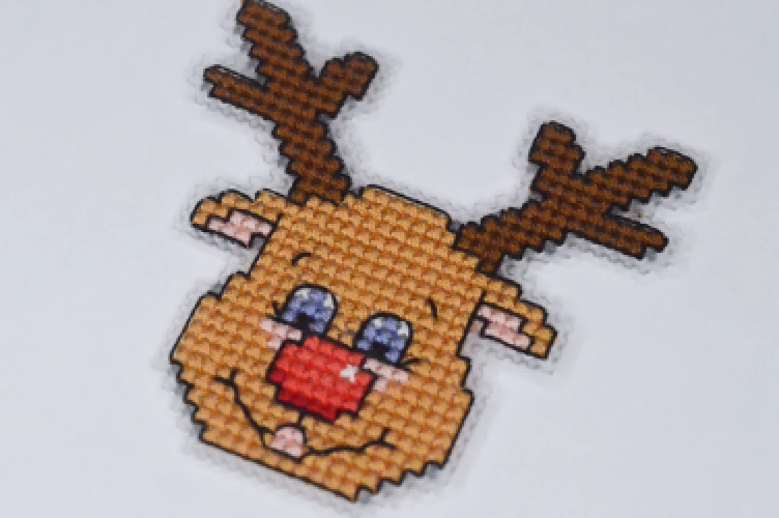Photo of Rudolph Reindeer cross stitch pattern