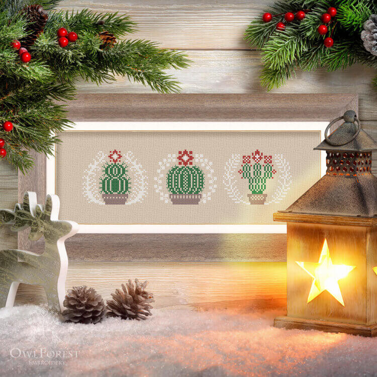  Image of Festive Cacti by Owl Forest
