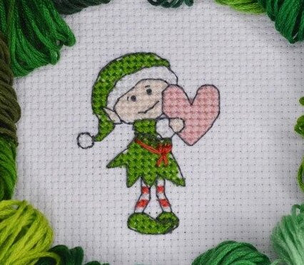 cross stitch pattern of Little Elf by Tangled Threads and Things