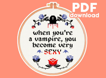 Image of What We Do In The Shadows cross stitch pattern by Stitched Cat